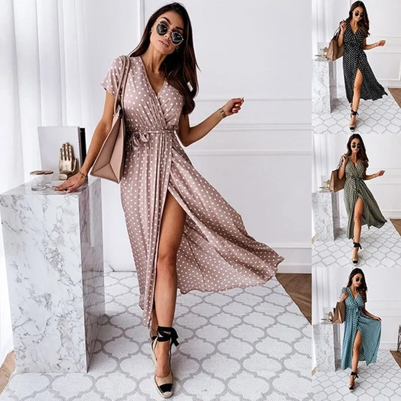 Boho Robes Longues Été Pois Chic
