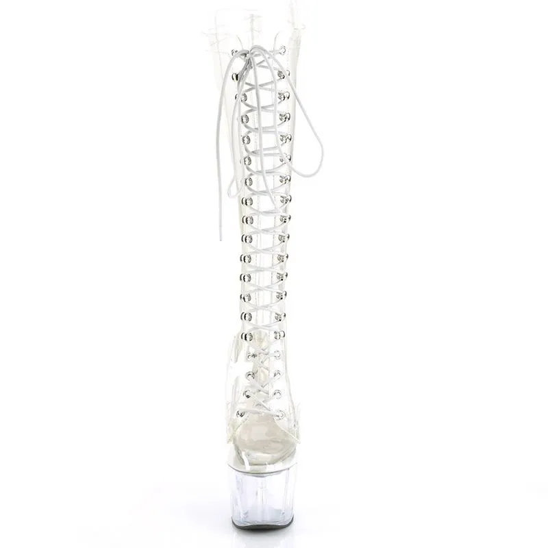 Botte transparente à laçets sur plateau