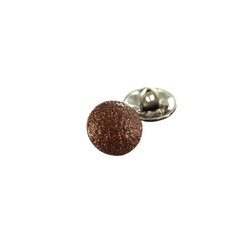 Bouton polyester Boule pailletée - marron