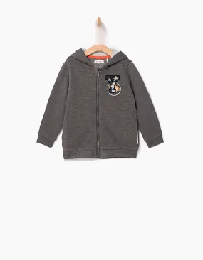 Cardigan gris à patch bouclette bébé garçon