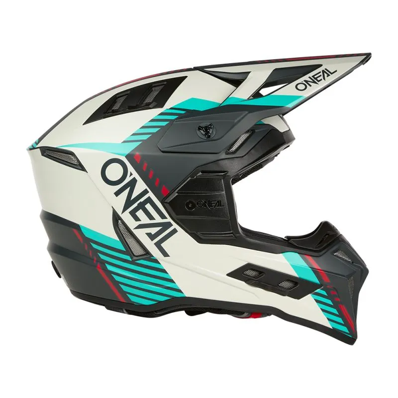 Casque Moto Cross EX-SRS QUIN Oneal  Gris / Bleu Turquoise