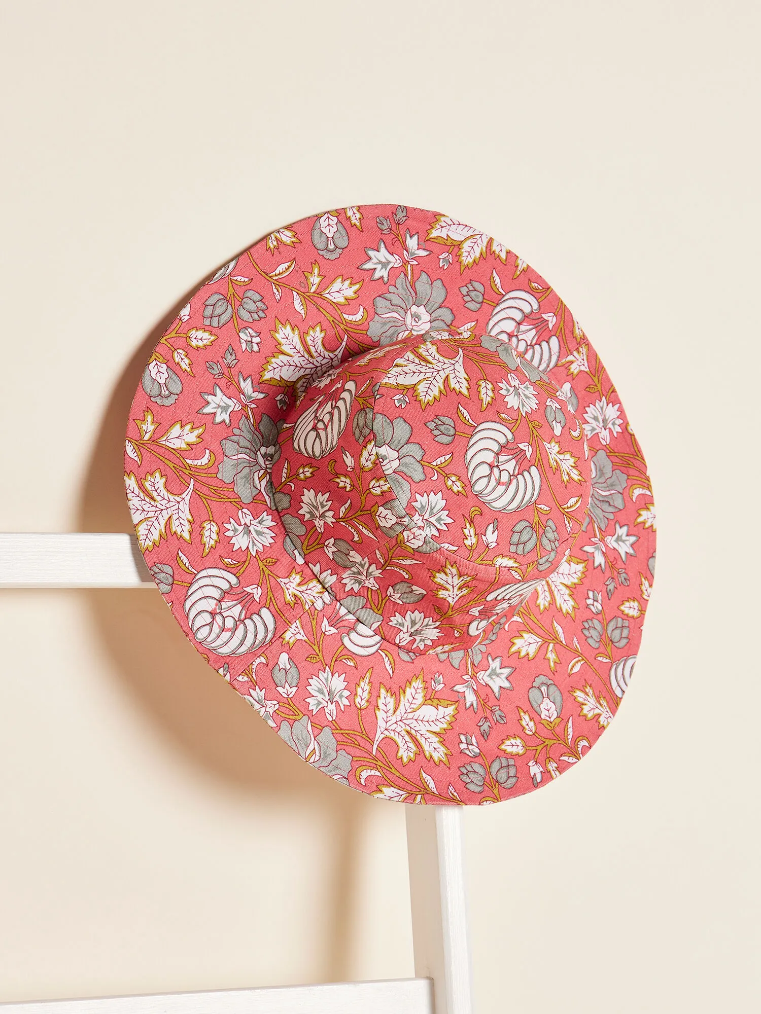 Chapeau De Soleil Souple À Imprimé Floral Vêtements Apricot