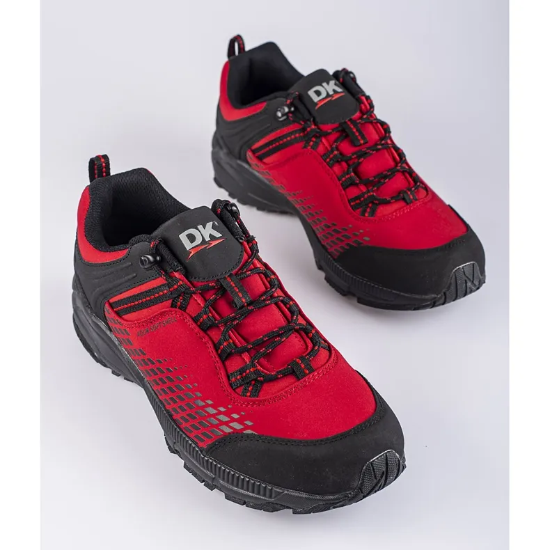 Chaussures de trekking homme sur semelle épaisse rouge DK le noir