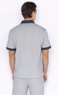 Chemise manches courtes coton bleu Rivieras - La Canadienne - T-shirts / Polos / Chemises Textile Bleu