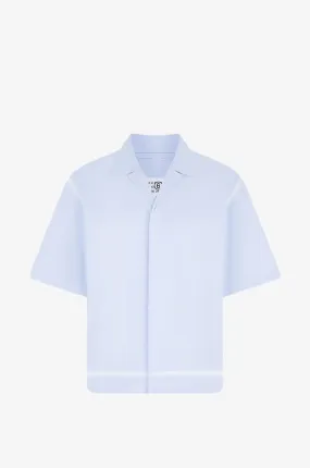 Chemise à manches courtes en popeline délavée
