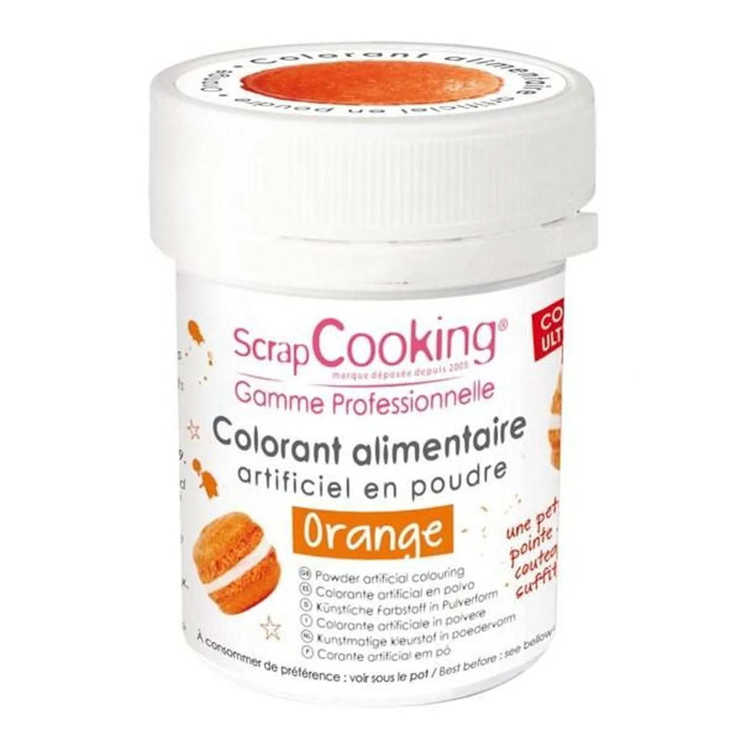 Colorant alimentaire en poudre 20 g - orange Scrapcooking 
