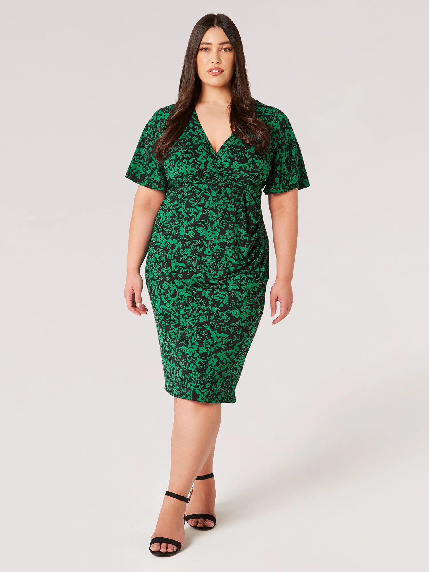Curve - Mini-Robe Moulante À Silhouette Florale Vêtements Apricot