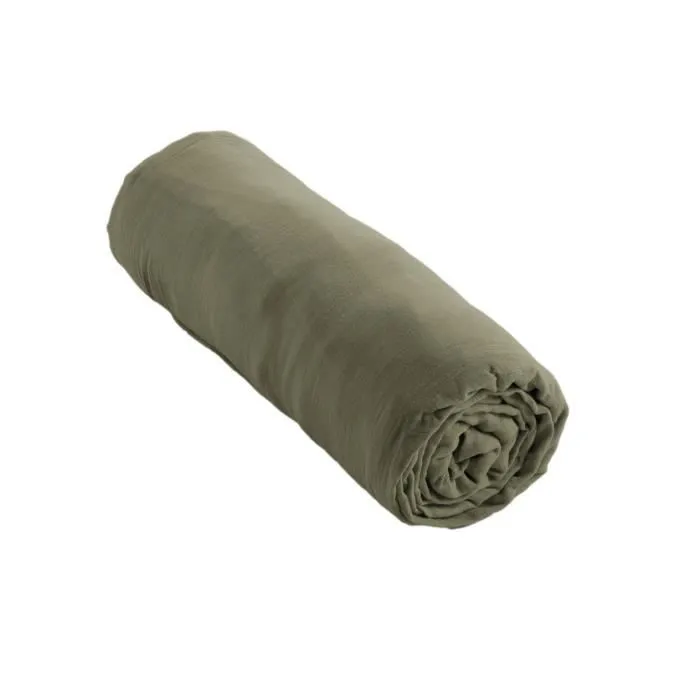 Drap housse Gaze de Coton 140 x 190 cm GAIA coloris Romarin