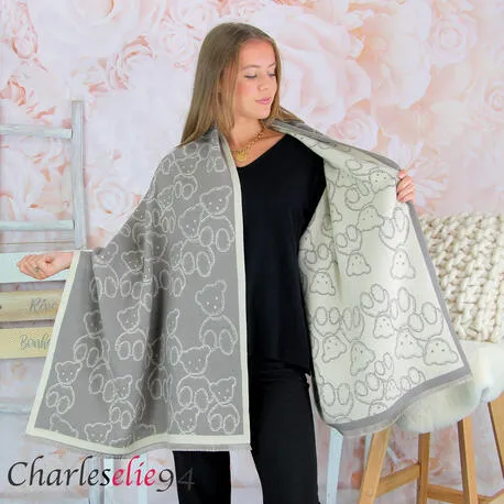 Etole châle laine ELLIS taupe