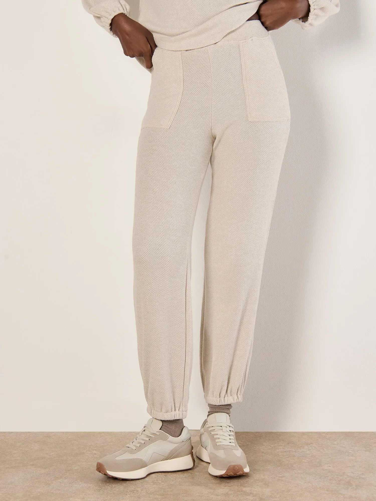 Joggers Texturés Doux Vêtements Apricot