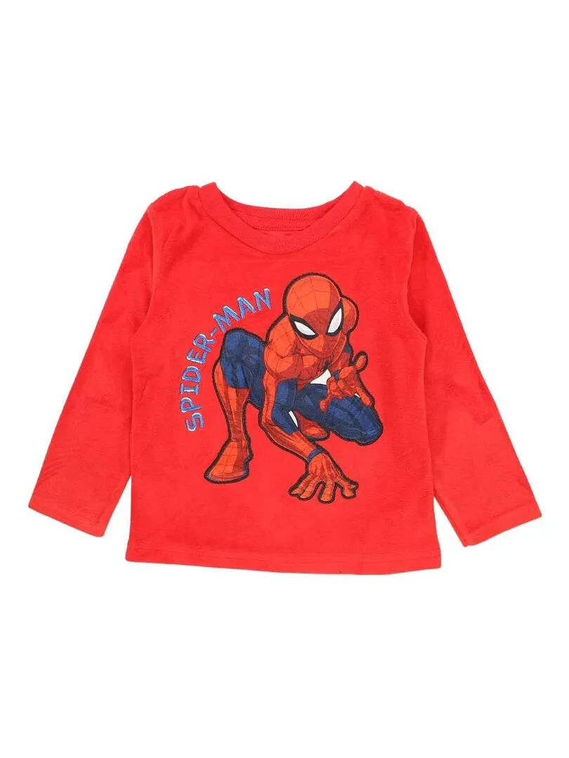 Marvel - Pyjama garçon imprimé Spiderman en coton - Rouge