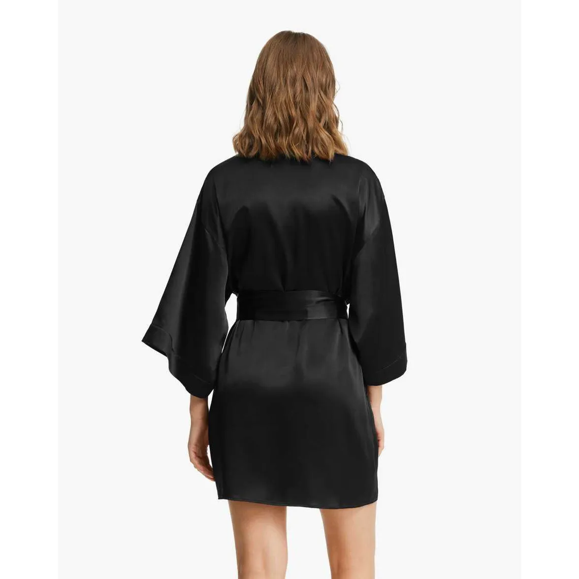 Mini peignoir en soie brillante pour femme | 3 Suisses