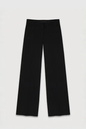 Pantalon en laine noir coupe droite