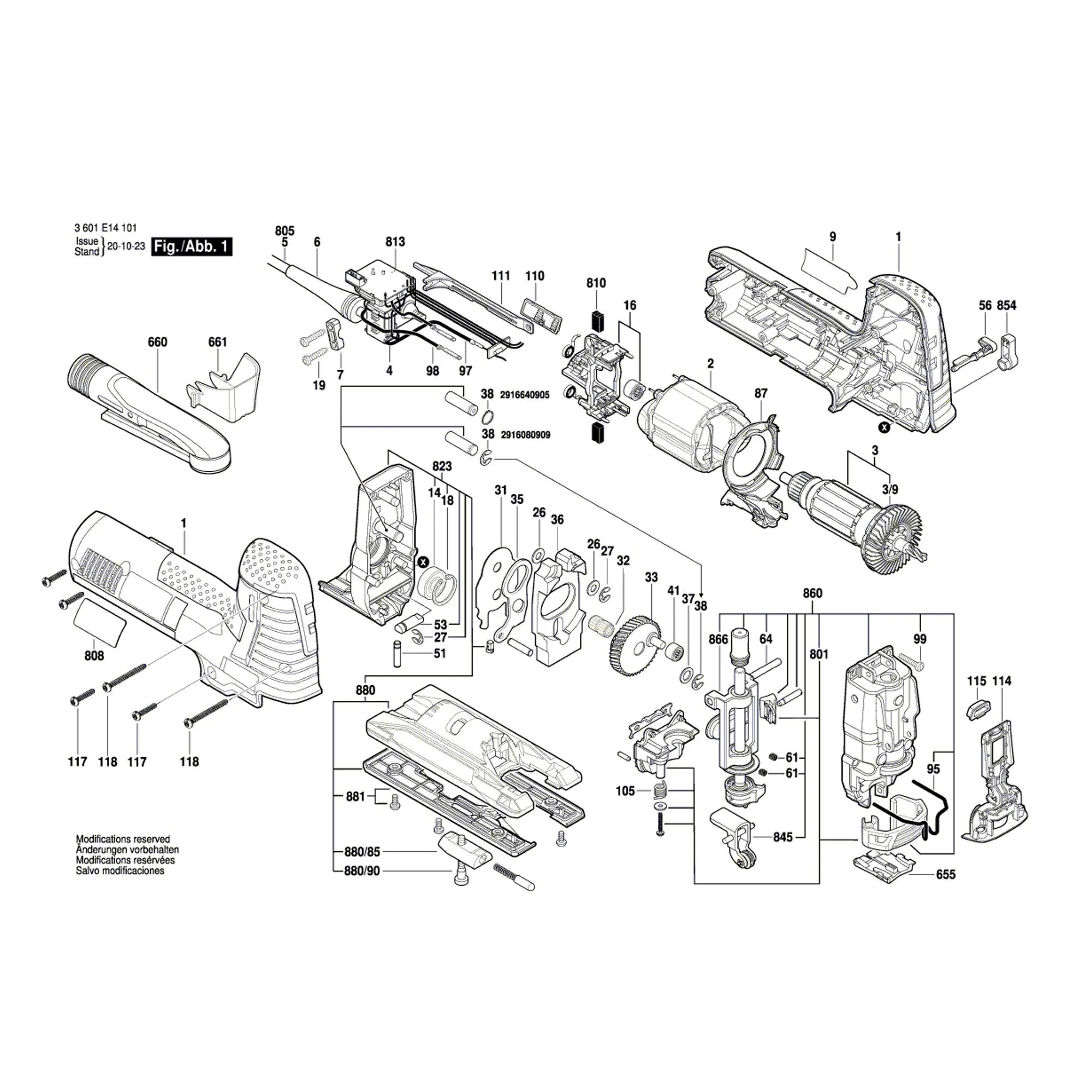 Pièces détachées Scie pendule a guichet BOSCH GST 1400 CE 3601E14101