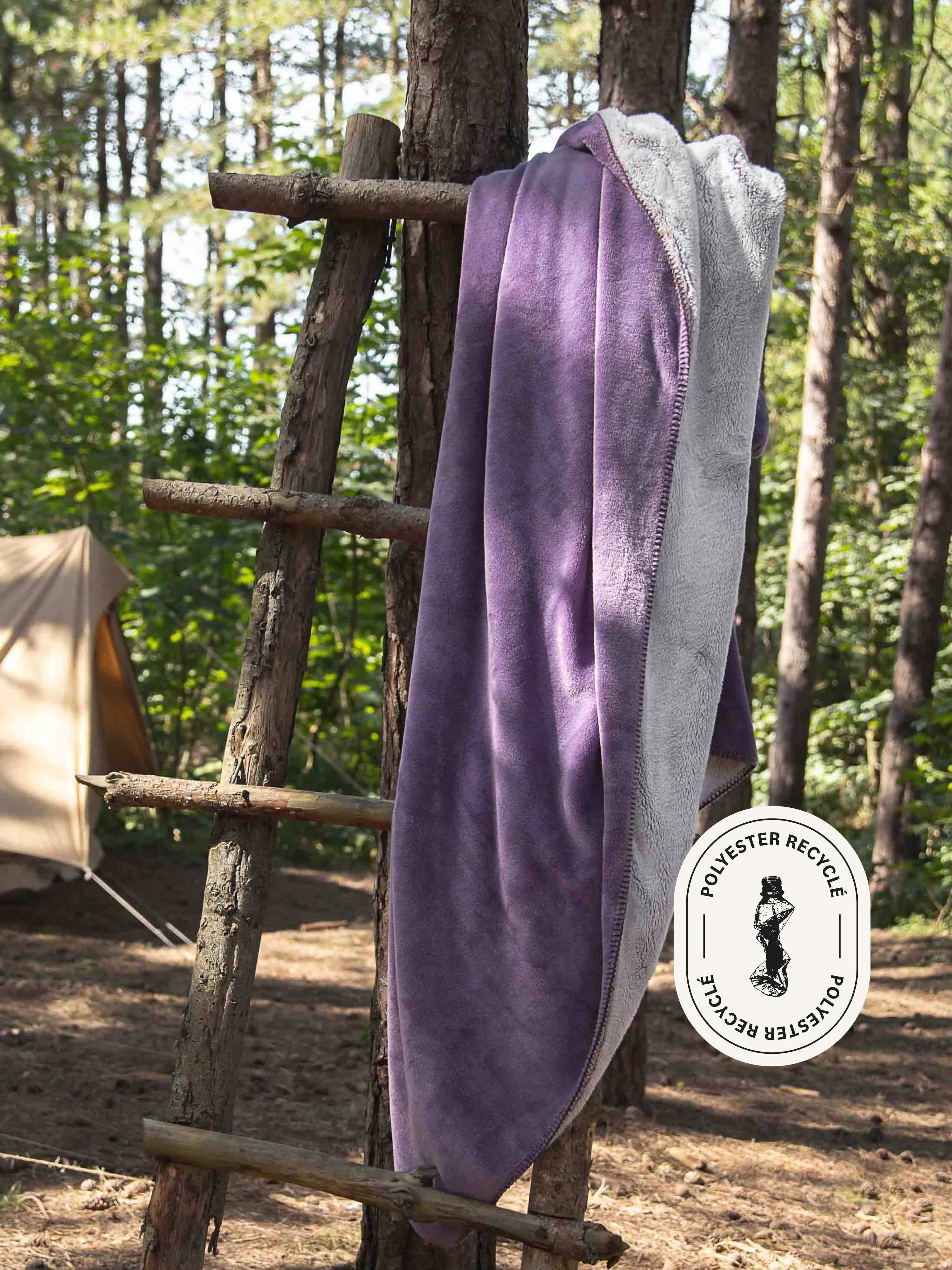 Plaid Cosy Bicolore violet