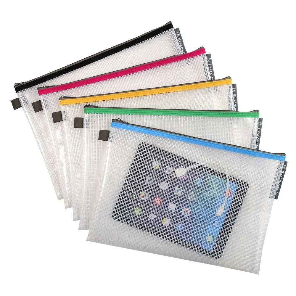 Pochette à fermeture éclair en plastique souple couleurs assortiesx10