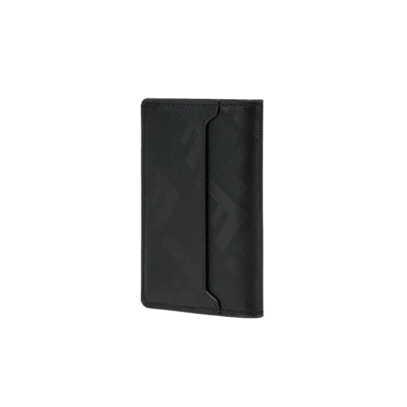 Porte-cartes Fendi Shadow Diagonal en cuir noir