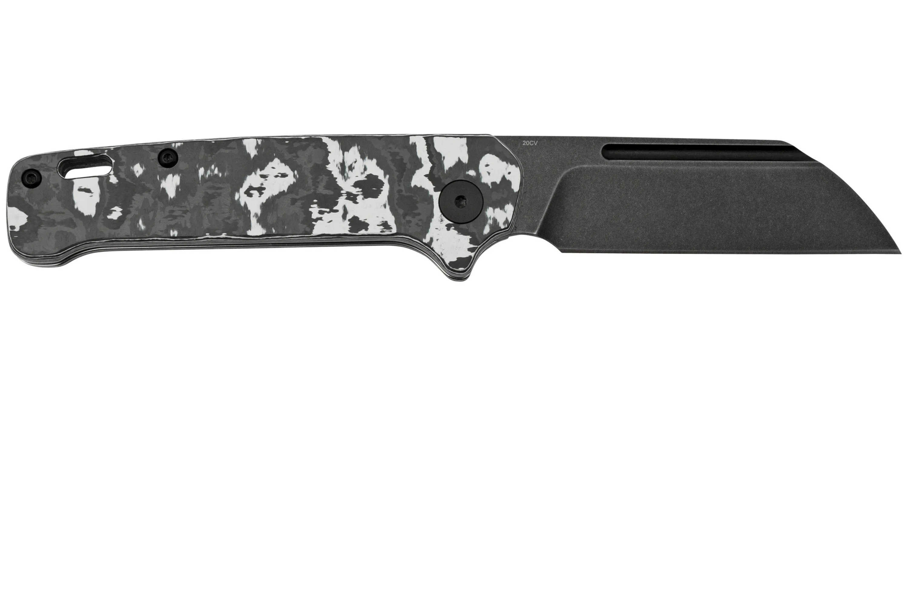 QSP Knife Penguin QS130SJ-G2 CPM 20CV Black Stonewashed, Fat Carbon White Storm, slipjoint couteau de poche