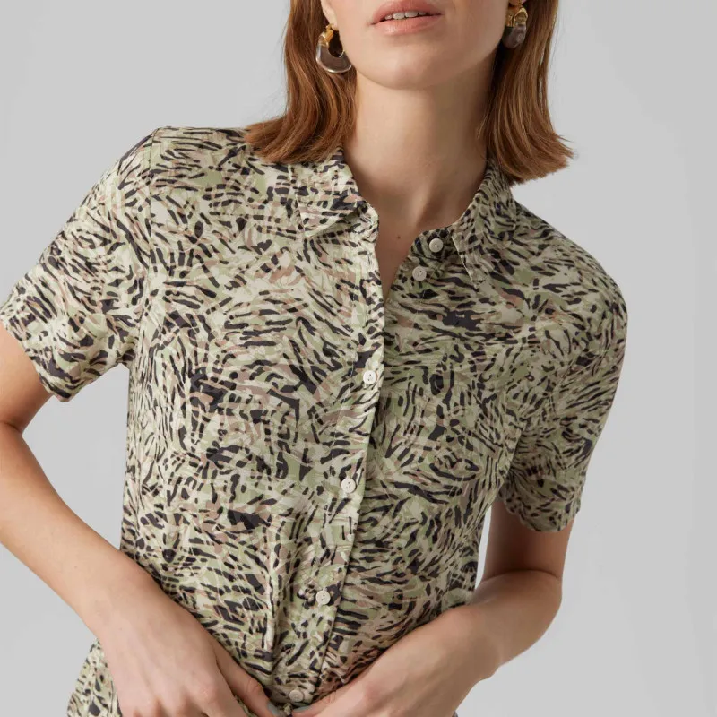 Robe chemise imprimé animal longueur midi Femme VERO MODA à prix