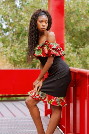 ROBE DROITE MIX-IMPRIME