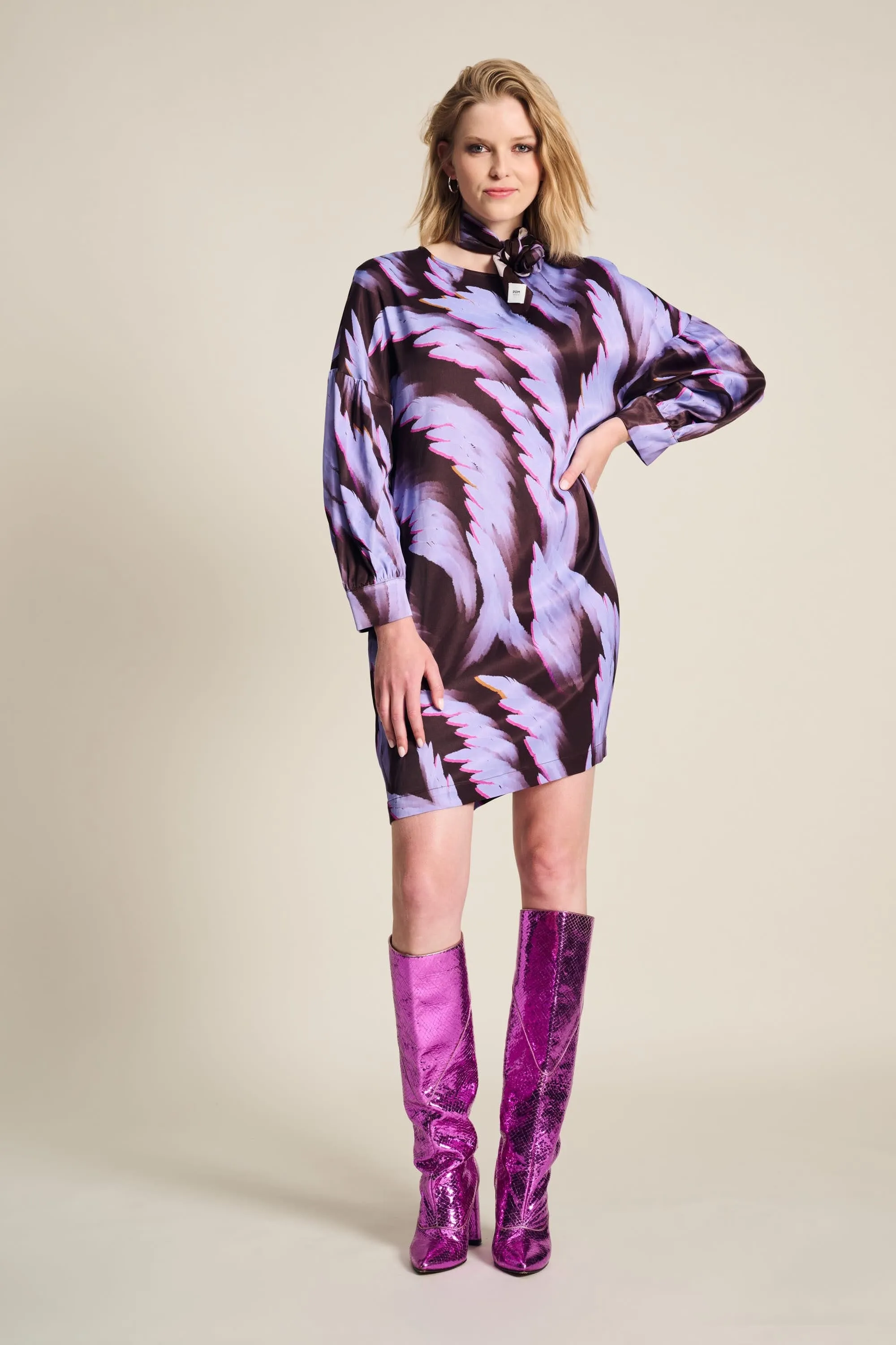 ROBE - Satin Feathers Brown