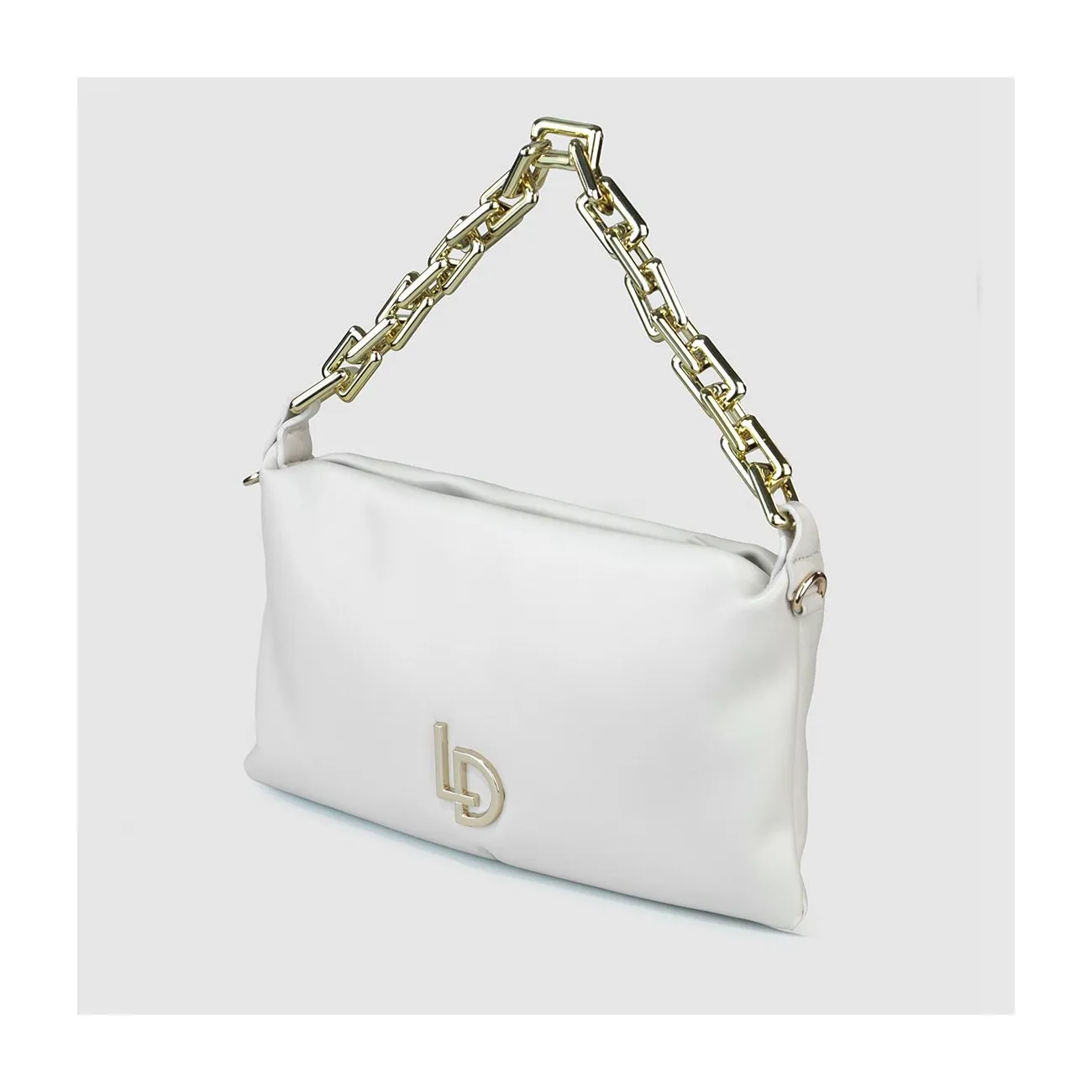 Sac porté épaule à chaîne effet cuir couleur nude. I LODI Sacs pour femme online.
