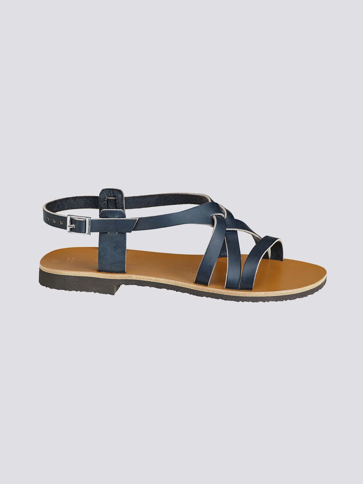 Sandales brides croisees vero cuir tannage vegetal noir femme - Max Vincent - Marques de France