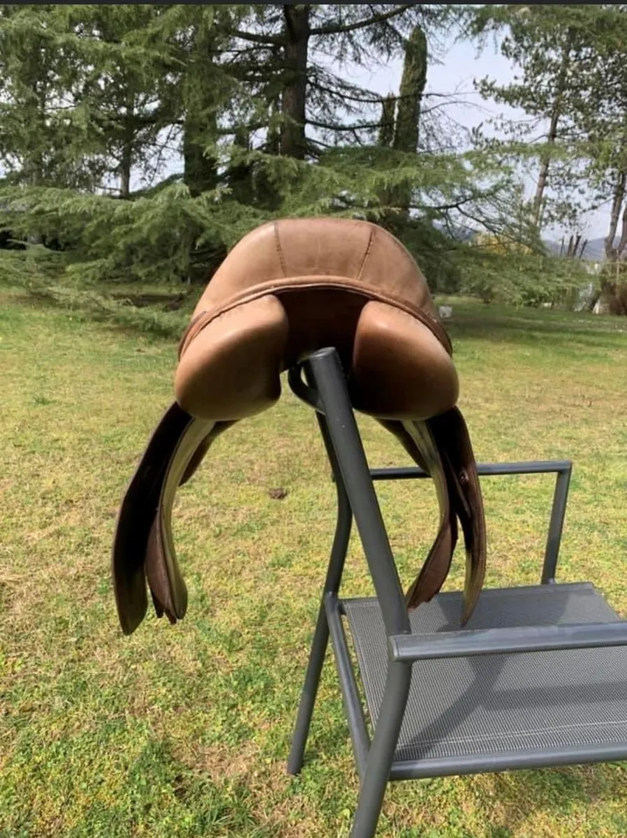 Selle mixte cuire marron 17'5