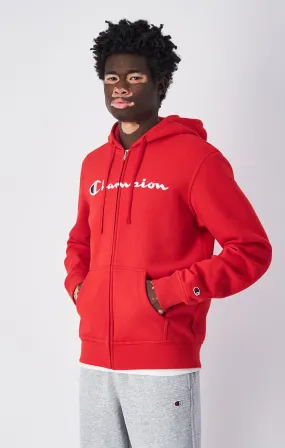 Sweatshirt à capuche zippé en molleton avec grand logo | Champion France