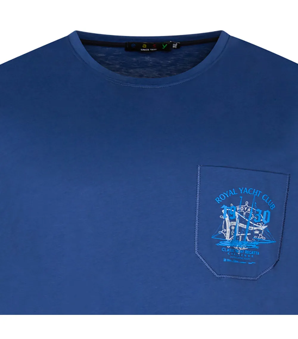 T-shirt avec manches courtes et col rond Maxfort coton bleu