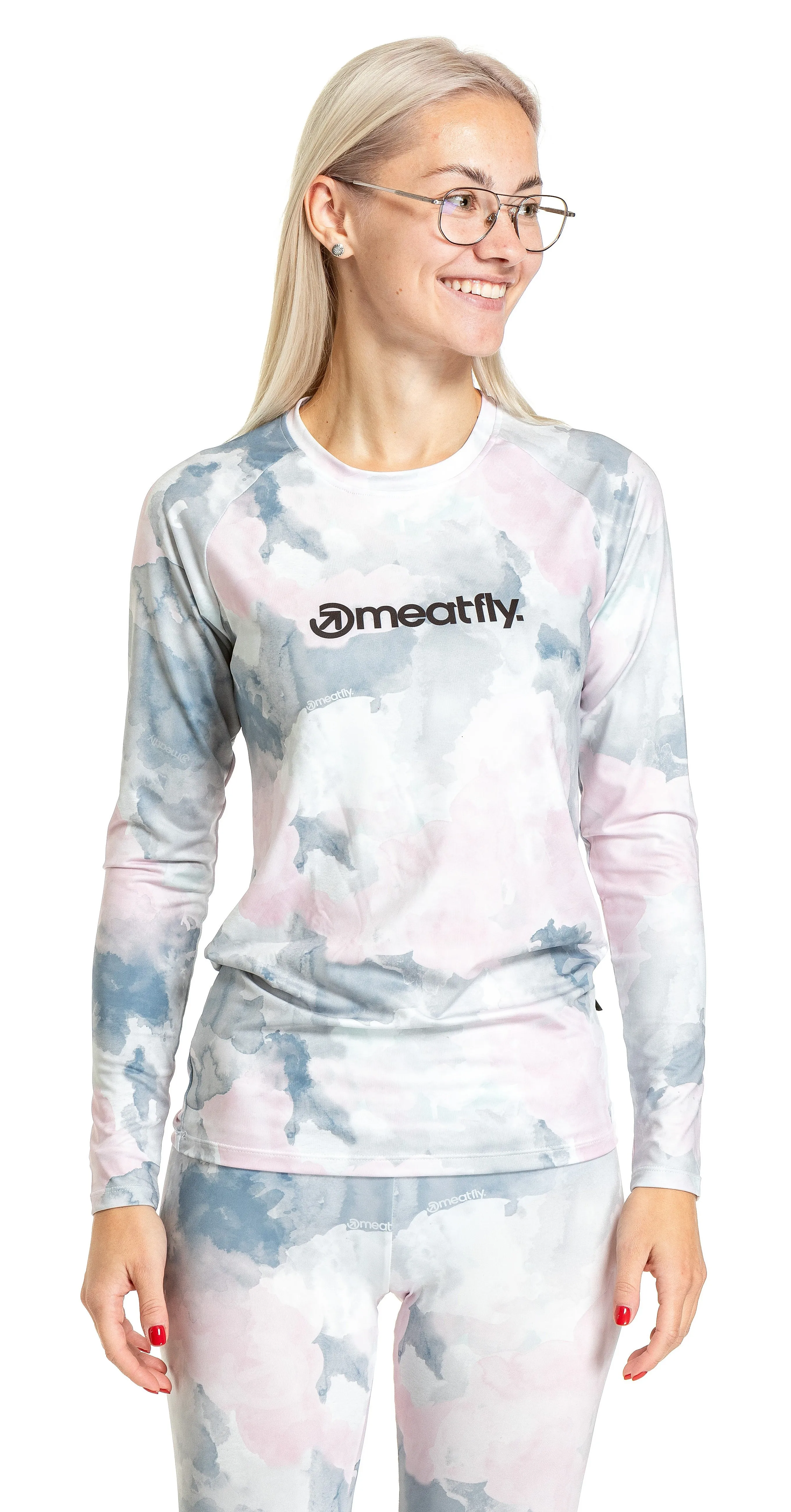 T-shirt Meatfly Capa Termo LS - Clouds Pink - women´s