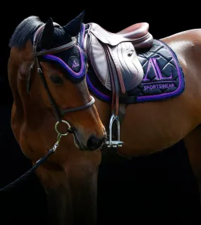 Tapis de Selle Noir, 4 Cordes Violet & Bleu Roi Foncé