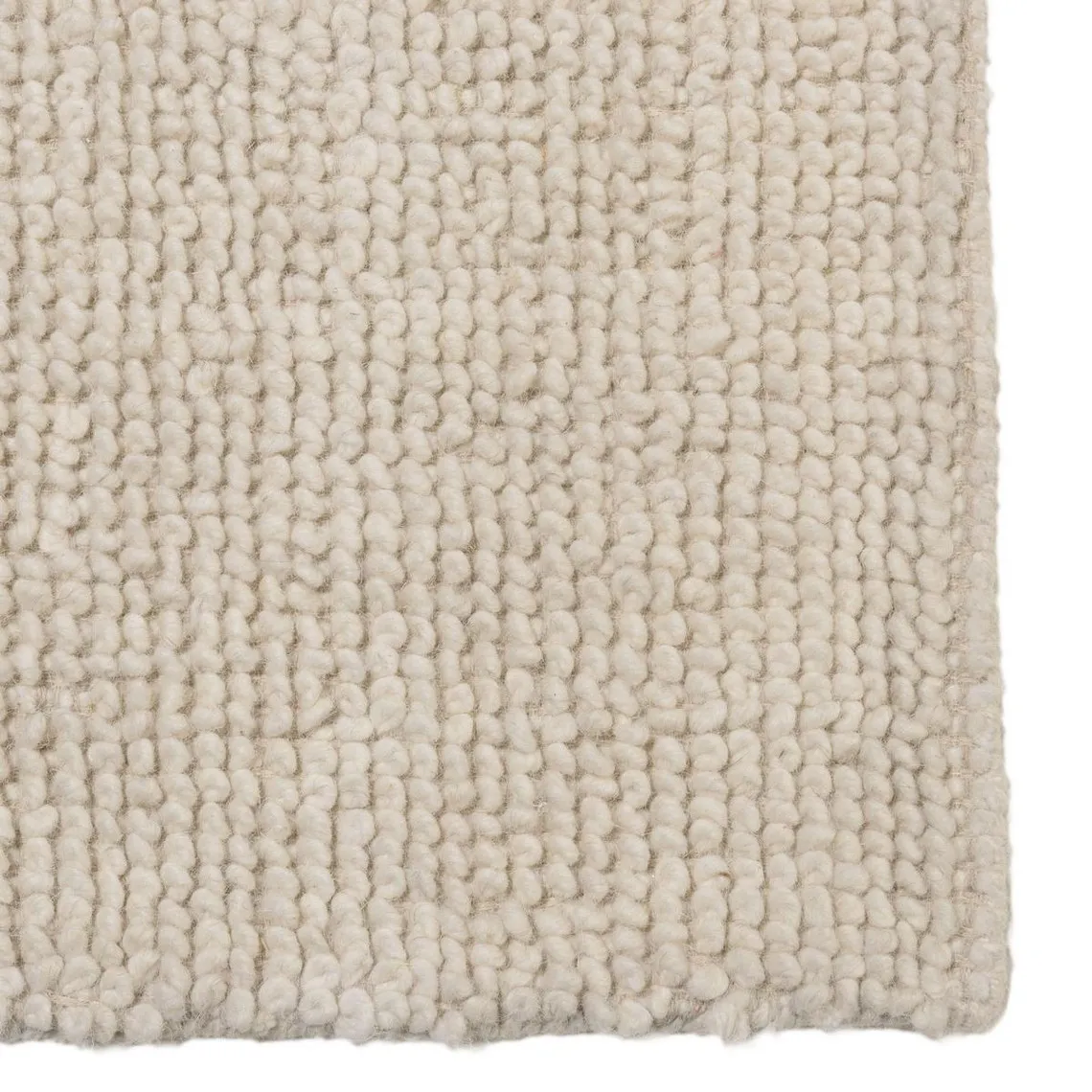 Tapis rectangulaire 160x230cm en laine bouclée couleur ivoire SACHA | 3 Suisses