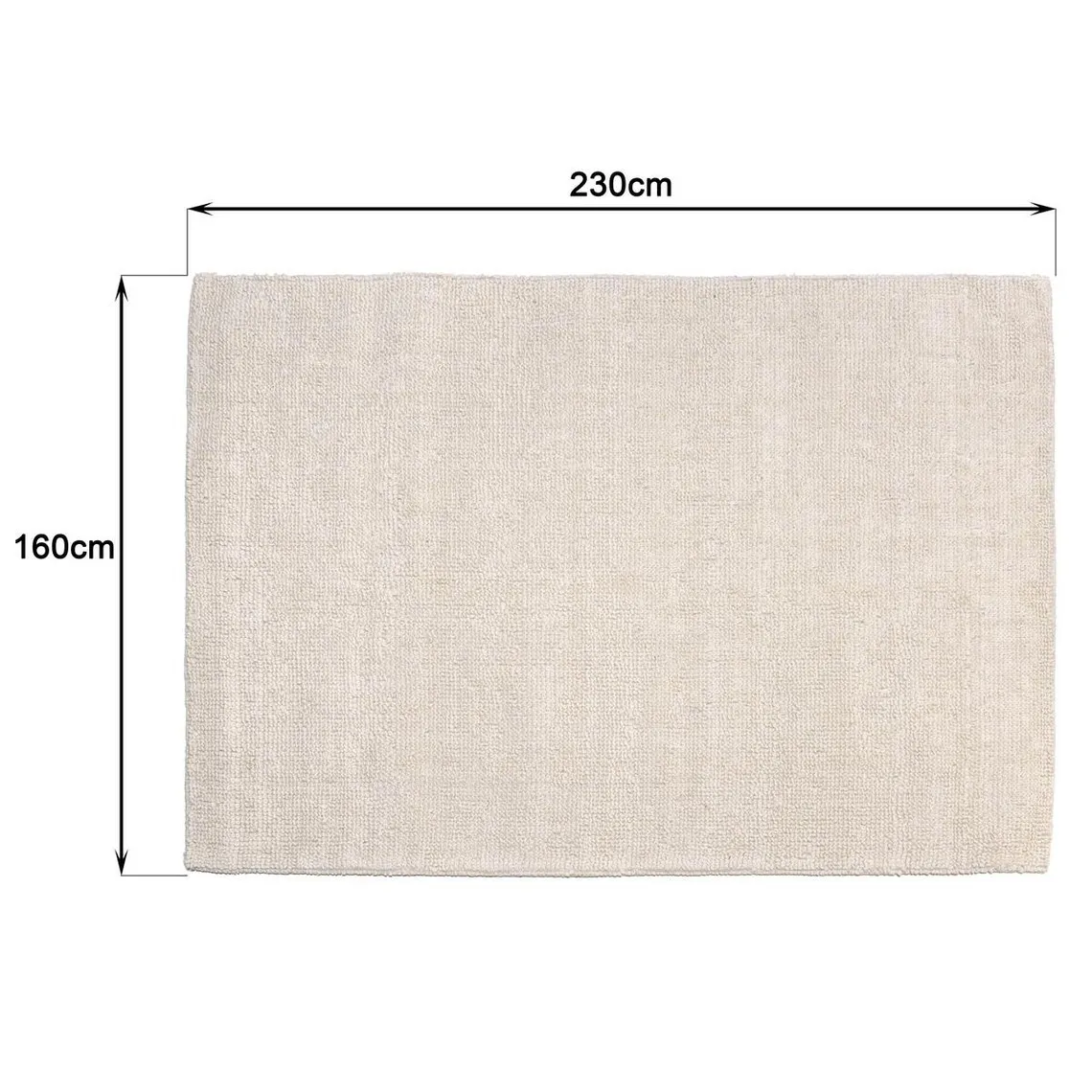 Tapis rectangulaire 160x230cm en laine bouclée couleur ivoire SACHA | 3 Suisses