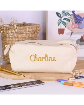 Trousse en toile de coton personnalisée avec prénom