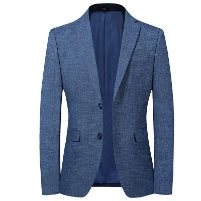Veste de Costume classique coupe slim pour homme col revers chic- bleu