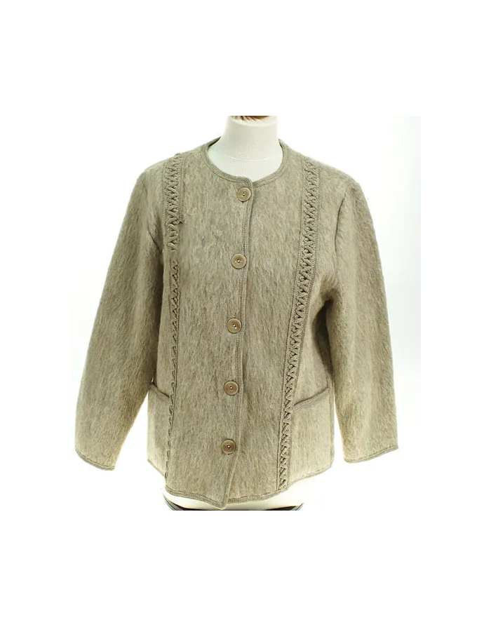 Veste Laine des Pyrenees femme couleur beige de Val d'Arizes