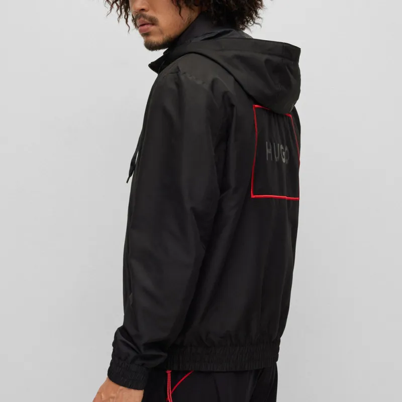 Veste à Capuche HUGO BENJOE Regular Fit avec Logo Encadré
