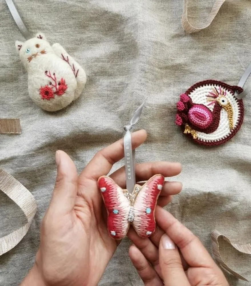 Vibrant butterfly ornament