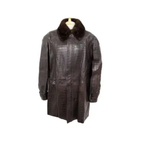 ZILLI MANTEAUX flavien alligator & col fourrure de vison